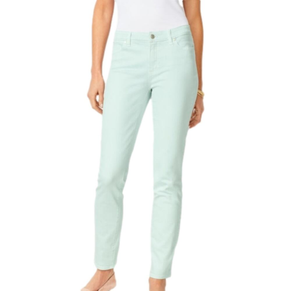 Talbots slim ankle light cool mint jeans plus size 12P petite